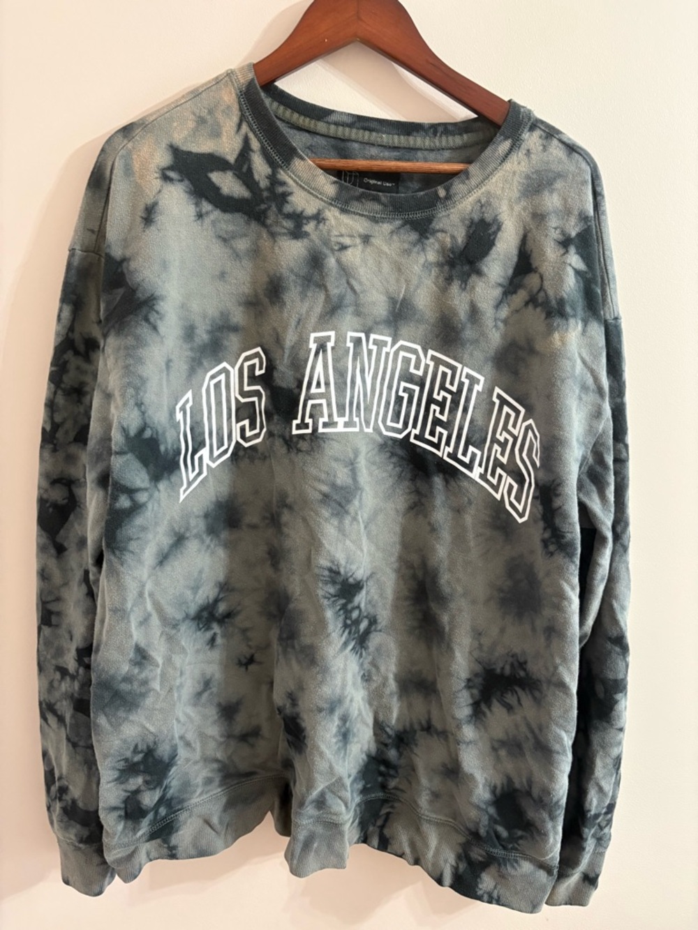 🔥2 for $10🔥Los Angeles Tie-Dye Crewneck Sweater - Gray/Black